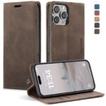 CaseMe 013 iPhone 16 Pro Max Retro Leather Θήκη Βιβλίο–Coffee