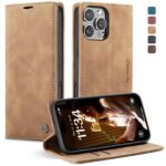 CaseMe 013 iPhone 16 Pro Max Retro Leather Θήκη Βιβλίο -Brown
