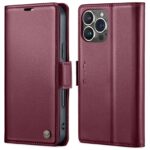 CaseMe 023 iPhone 16 Pro Max RFID Θήκη Πορτοφόλι Δερμάτινη –Red