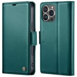 CaseMe 023 iPhone 16 Pro Max RFID Θήκη Πορτοφόλι Δερμάτινη –Green