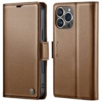 CaseMe 023 iPhone 16 Pro Max RFID Θήκη Πορτοφόλι Δερμάτινη – Brown