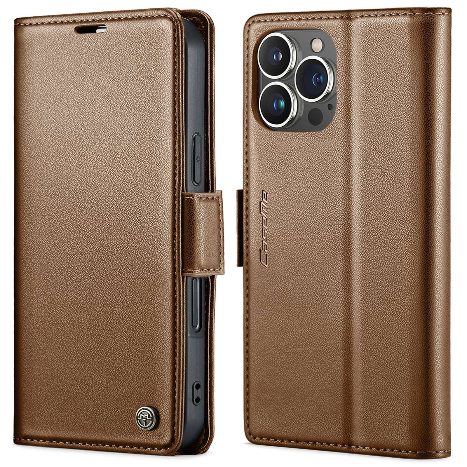 CaseMe 023 iPhone 16 Pro Max RFID Θήκη Πορτοφόλι Δερμάτινη – Brown
