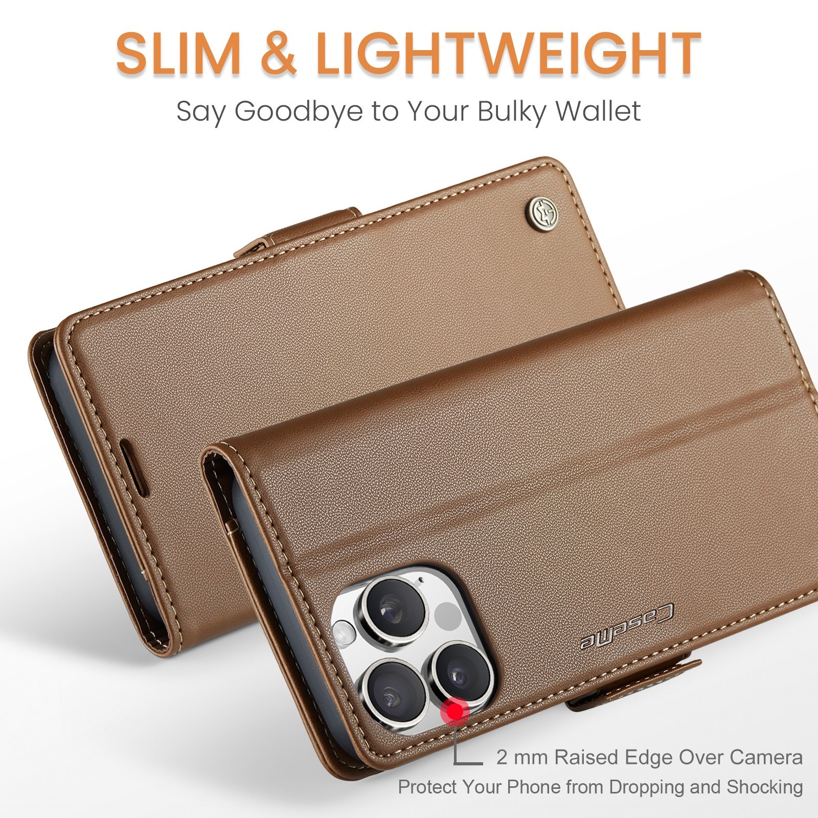 CaseMe 023 iPhone 16 Pro Max RFID Θήκη Πορτοφόλι Δερμάτινη – Brown