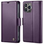 CaseMe 023 iPhone 16 Pro Max RFID Θήκη Πορτοφόλι Δερμάτινη –Purple