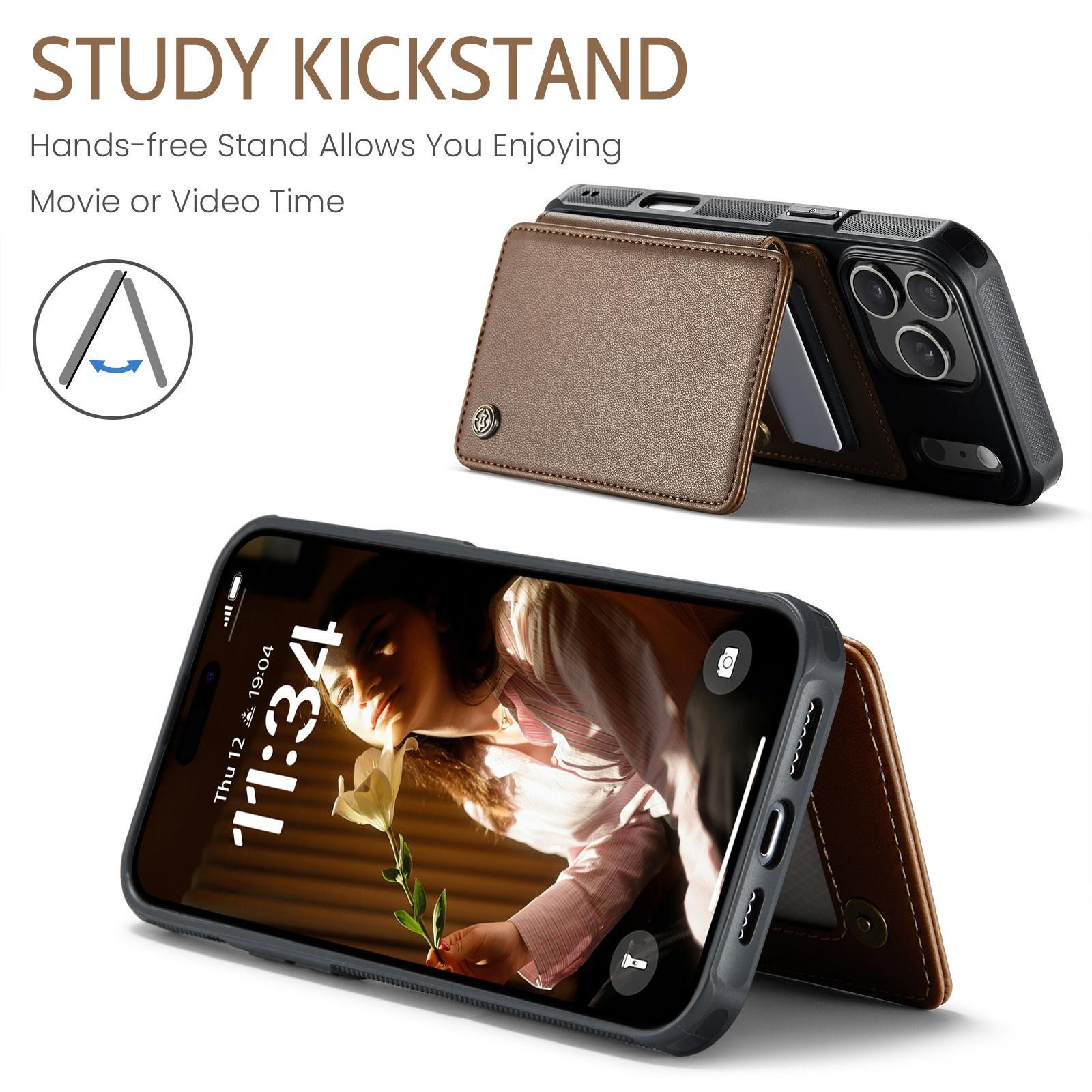 CaseMe C22 iPhone 17 Pro Max Wallet RFID Θήκη Δερμάτινη - Brown