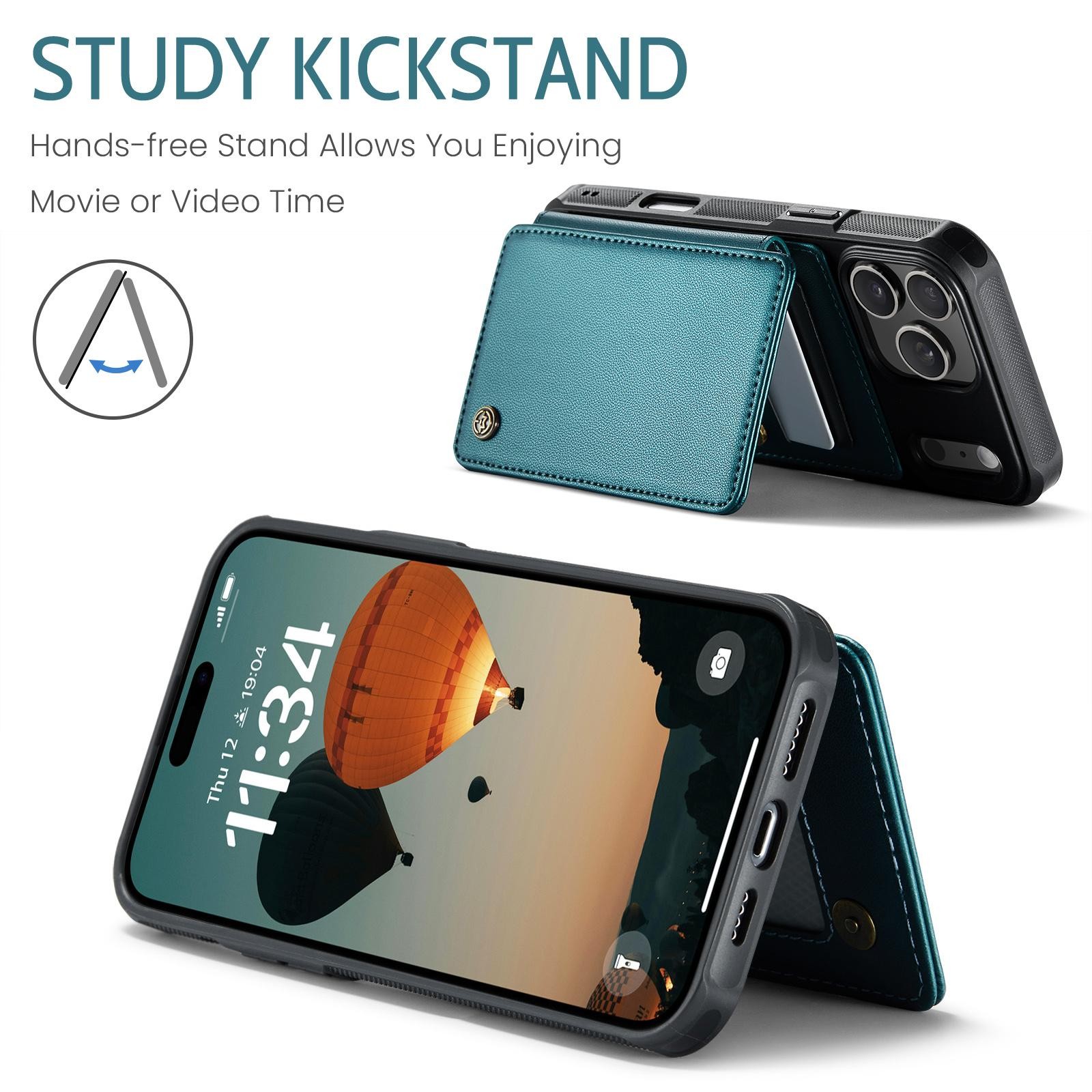 CaseMe C22 iPhone 17 Pro Max Wallet RFID Θήκη Δερμάτινη -Green