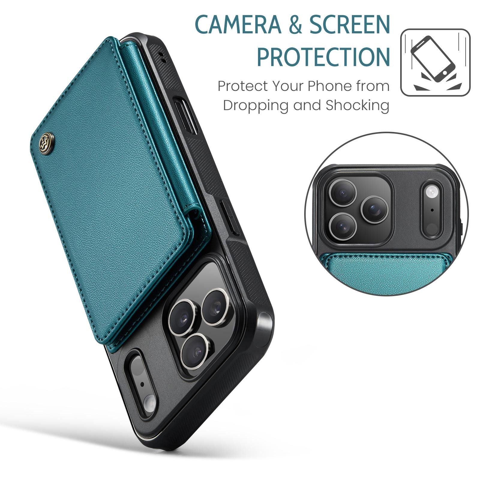 CaseMe C22 iPhone 17 Pro Max Wallet RFID Θήκη Δερμάτινη -Green