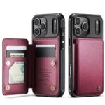CaseMe C22 iPhone 17 Pro Max Wallet RFID Θήκη Δερμάτινη - Red