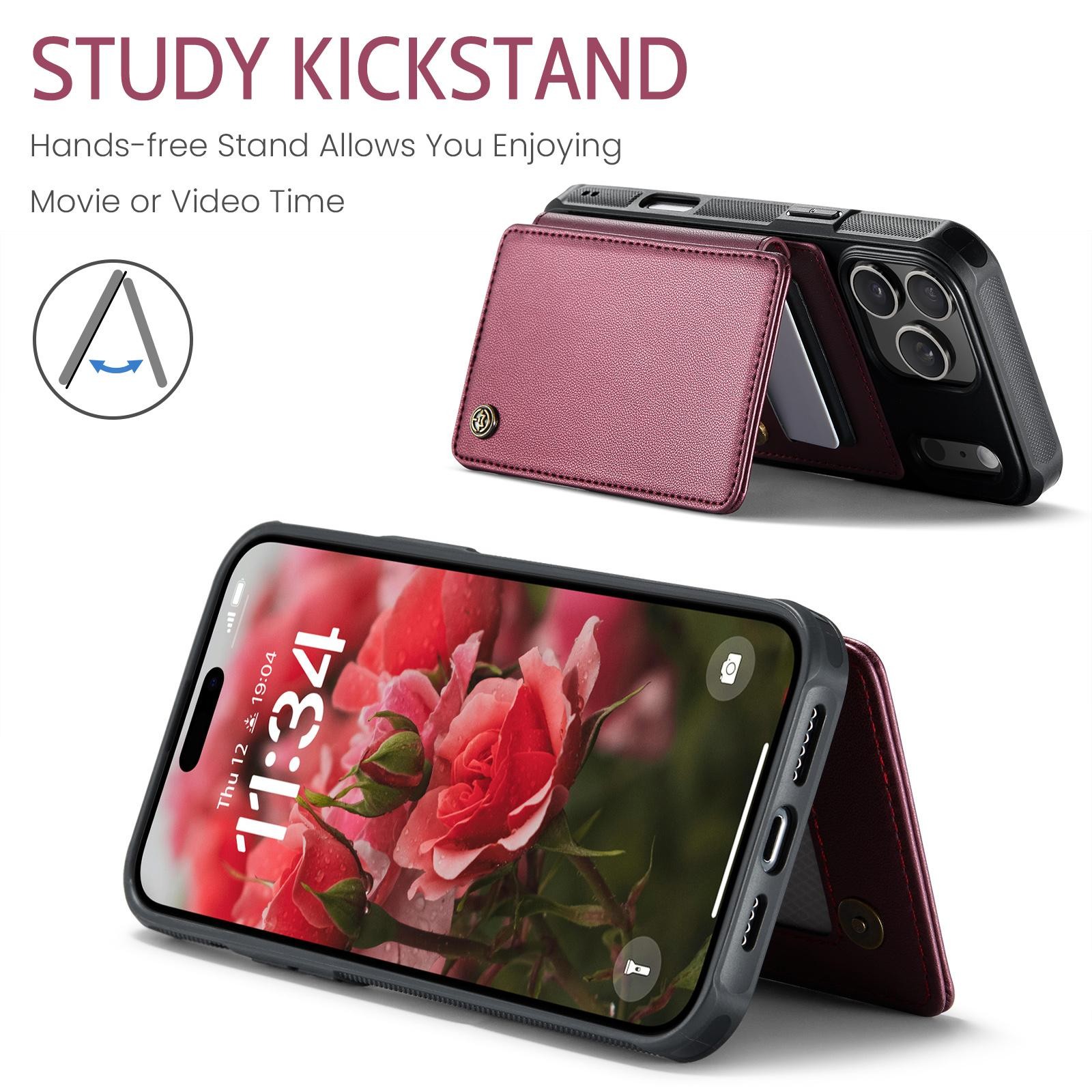 CaseMe C22 iPhone 17 Pro Max Wallet RFID Θήκη Δερμάτινη - Red