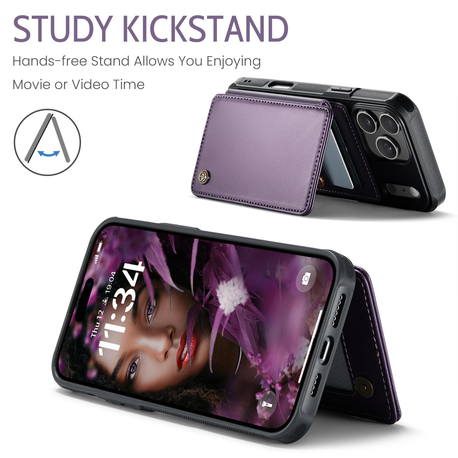 CaseMe C22 iPhone 17 Pro Max Wallet RFID Θήκη Δερμάτινη -Purple