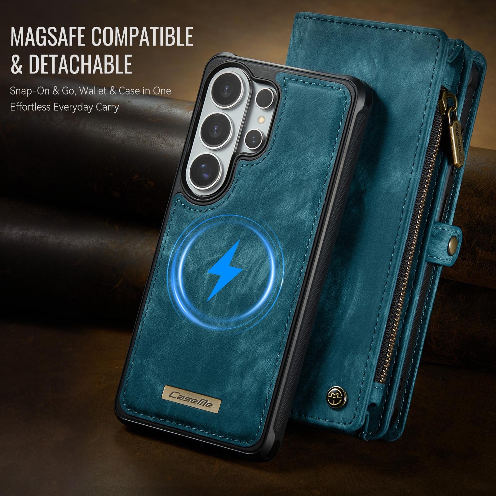 CaseMe 008 Samsung Galaxy S26 Ultra 5G Θήκη Πορτοφόλι με Αποσπώμενη Θήκη Σιλικόνης - Blue