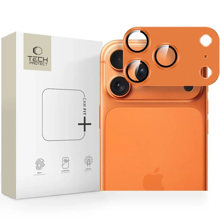 iPhone 17 Pro Max Tech - Protect Fit+ Προστασία Κάμερας Full Face Tempered Glass Camera Orange