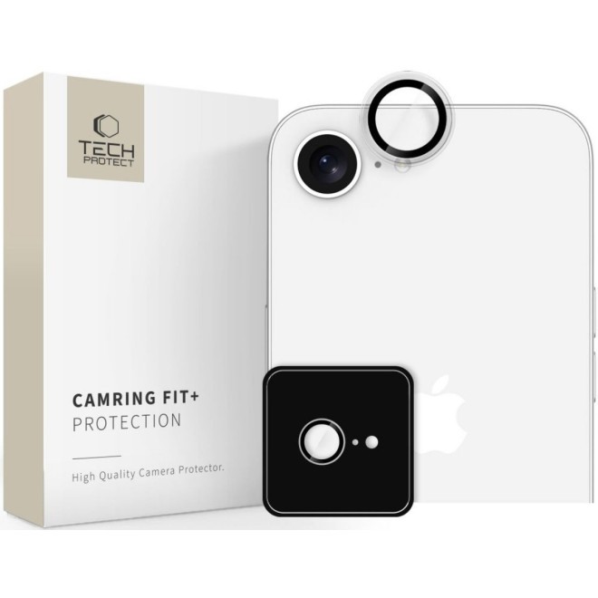 iPhone 16e Tech - Protect Camring Fit + Προστασία Κάμερας Full Face Tempered Glass Camera Clear