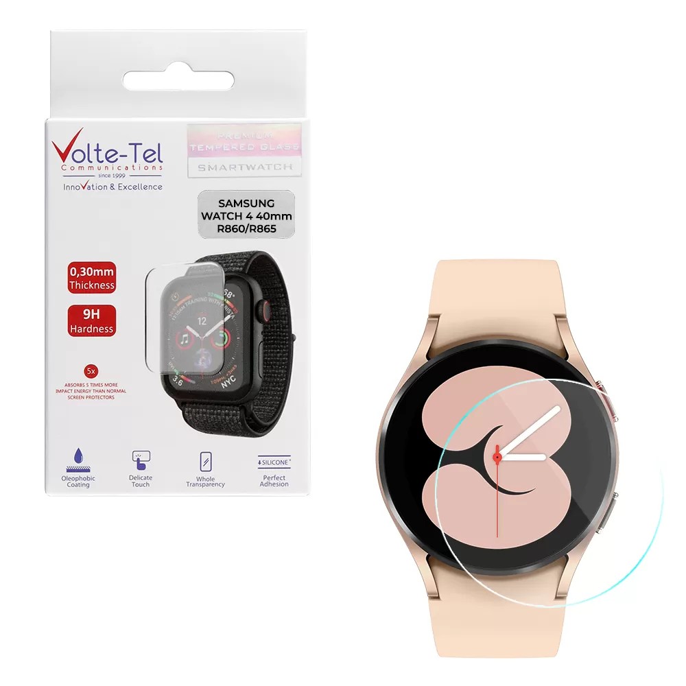 Volte- Tel Samsung Watch 4 40 mm Προστασία Οθόνης 0.3mm 9H 2.50D Full Glue