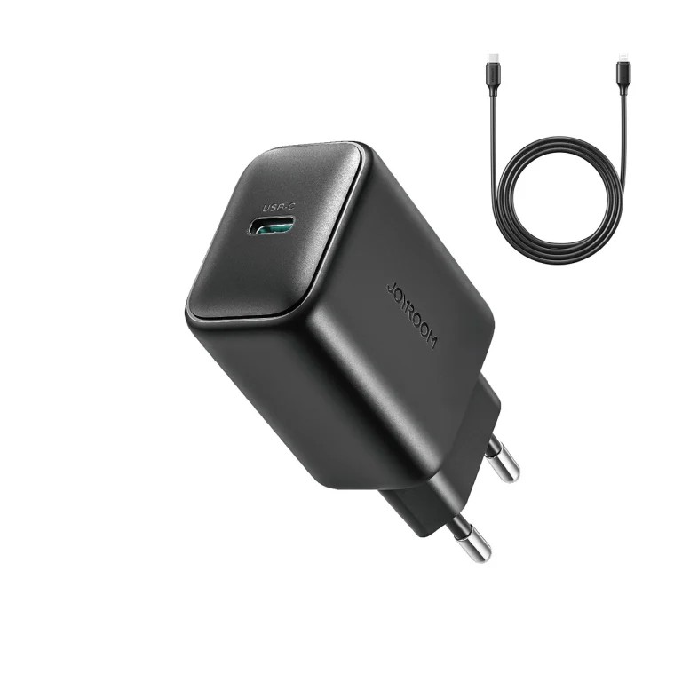 Joyroom Φορτιστής με Θύρα USB-C και Καλώδιο USB-C - USB-C 25W Power Delivery Μαύρος